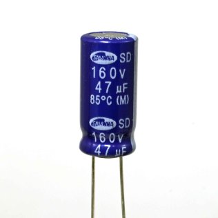 Condensatore Elettrolitico 47uF 160 Volt 85°C Samwha 10x21