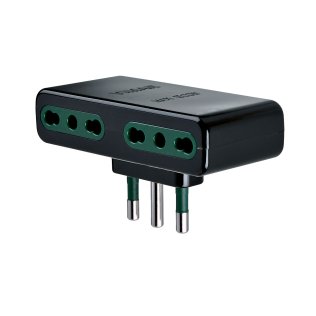 Multiple Adapter with 4 Italian Vimar 01165 two-pin outlets