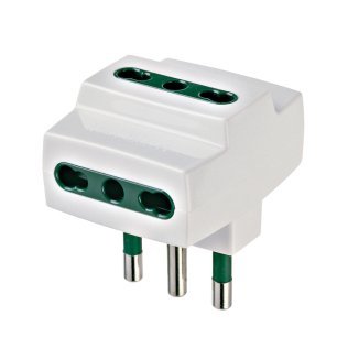 Multiple Adapter from Italian Plug 16A to 3 Vimar socket outlets 00321.B