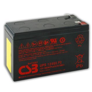 CSB UPS12460 F2 Rechargeable lead acid battery 12V 460W 6.3 mm faston