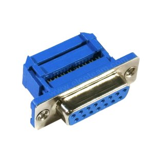 15-pin female D-Sub connector for Flat Cable