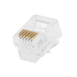 6 positions RJ12 connector and 6 crimped 6P / 6C contacts