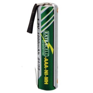 AAA 1000mAh Ni-Mh Extracell battery with solder blades