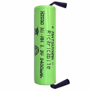 Rechargeable battery Ni-MH Stylus AA 1,2 Volt 2400mAh with Solder Terminals