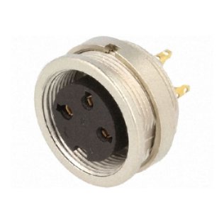 Female connector DIN 4 pole 90 °