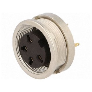 Female connector DIN 4 pole 90 °