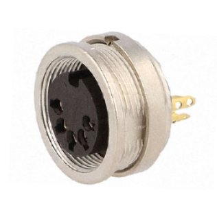 Female connector DIN 4 pole 90 °