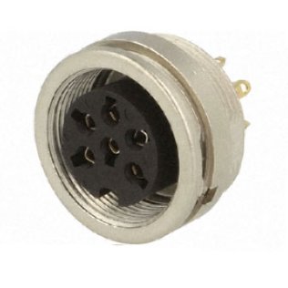 Female connector DIN 4 pole 90 °