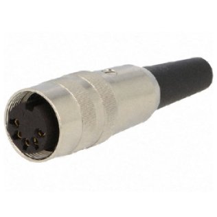 Female connector DIN 4 pole 90 °