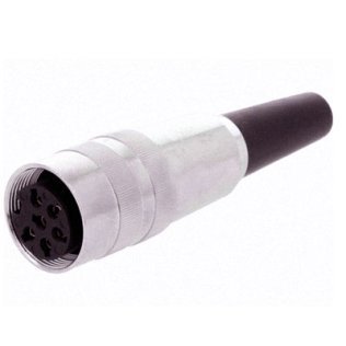 Female connector DIN 4 pole 90 °