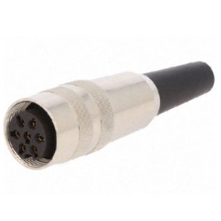 Female connector DIN 4 pole 90 °