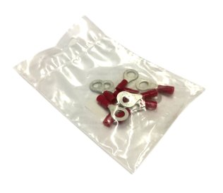 Terminale preisolato ad occhiello diametro 6mm per cavi da 1,5mm Colore Rosso Confezione 10pz