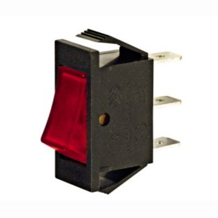Unipolar Luminous Red Switch 230VAC Rocker Switch