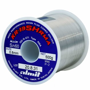Almit 80072050 Tin Alloy Wire 60/40 with Flux Lead L1 diameter 0,8mm 500 grams KR-19 SH RMA