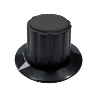 Black Knob Ø22mm with Index Ø36mm and Spindle Fixing