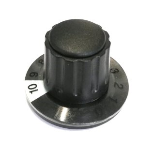 Manopola Nera Ø22mm con Indice Ø36mm Numerato 0-10 a 270°