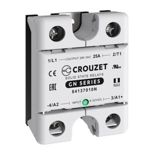 Crouzet 84137010N Solid State Relay 24 ÷ 280Vac, 25A, Control voltage 4 ÷ 32Vdc