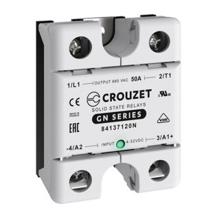 Crouzet 84137120N Solid State Relay 48 ÷ 660Vac, 50A, Control voltage 4 ÷ 32Vdc