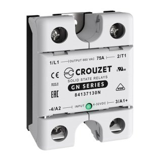 Crouzet 84137130N Solid State Relay 48 ÷ 660Vac, 75A, Control voltage 4 ÷ 32Vdc