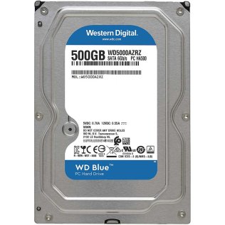 WD WD5000AZRZ Blu Desktop Hard Disk 500 GB, 5400 RPM, SATA 6 GB / s, 64 MB Cache, 3.5 "
