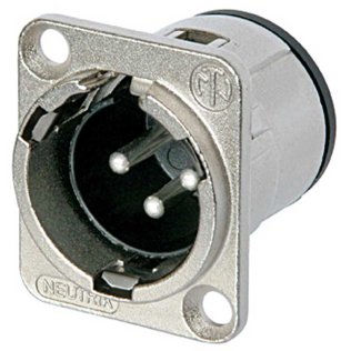 Neutrik NC3MD-V 3-pole silver XLR panel plug with PCB terminals