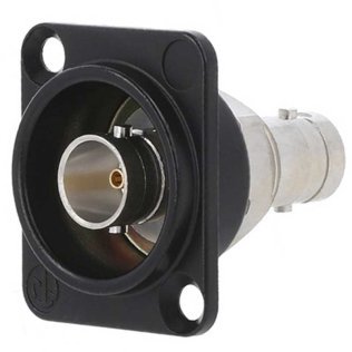 Neutrik NBB75DFGB BNC Video 75 Ohm double panel socket Black wall pass-through female