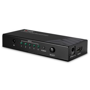 Lindy 38299 HDMI 2.0 18G 5 Ports 4K Switch with Remote Control