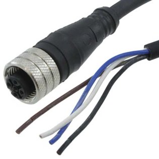 M12 5-pole female cable 2 meters IP67 Molex 1200060634