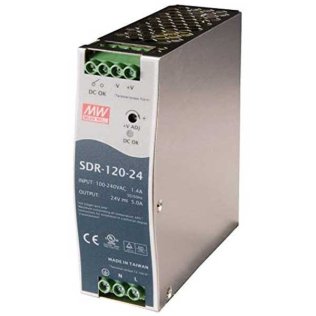 Mean Well SDR-120-24 Alimentatore 24V 5A 120W da guida DIN