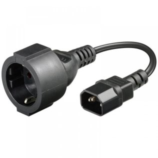 Power adapter cable from VDE C14 plug and Schuko socket