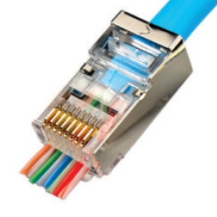 RJ45 pass-through plug for F / UTP and U / FTP Cat.6 and 6A AWG23 shielded cables
