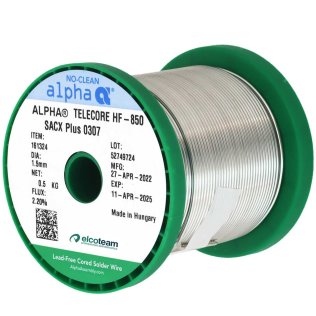 Alpha TELECORE HF-850 Alloy tin wire 1.5mm SACX Plus 0307 500g 161324