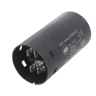 Electrolytic capacitor for starting motors 70uF 250VAC 36.5x68.5 with fixing screw M8