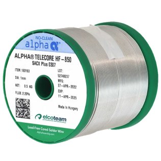 Alpha TELECORE HF-850 Lega filo stagno 0,8mm SACX Plus 0307 500g 160192