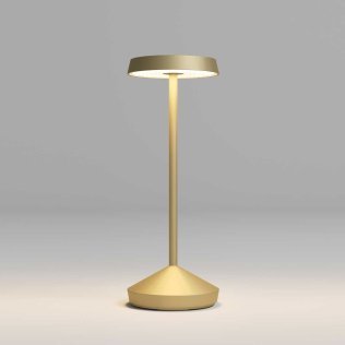 REDO Sophie Lampada da Tavolo Dorata Color ORO Ricaricabile Dimmerabile LED 2,2W IP65 con base di ricarica