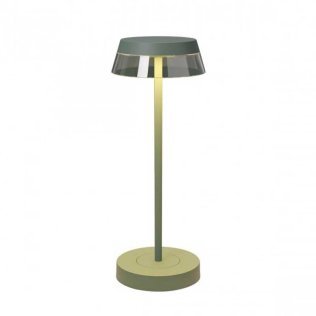 REDO iLuna Lampada da Tavolo Verde Sage Green Ricaricabile Dimmerabile LED 2,5W IP65 con base di ricarica