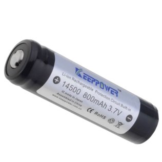 Rechargeable Li-Ion battery 14500 800mA 3.7V 14x52mm