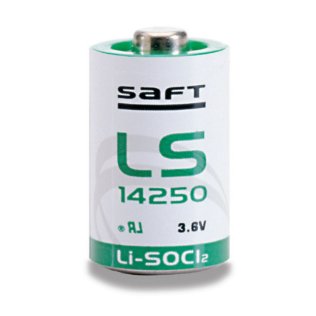 SAFT LS14250 1/2AA size 3.6V lithium battery with button terminals 1200mAh