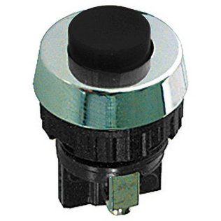 Panel push button normally open NO black 15mm 250V 0,7A