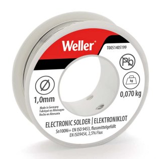 Solder Wire 1mm Sn100Ni 70g Lead Free Weller ELSn/1-70, T0051405199