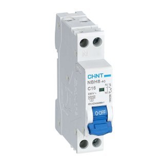 Chint NBH8-40 Interruttore Magnetotermico compatto 1P+N 16A 4,5kA Curva C 1 Modulo DIN