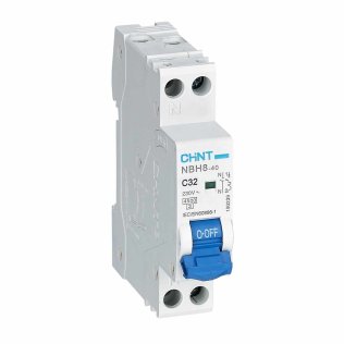 Chint NBH8-40 Interruttore Magnetotermico compatto 1P+N 32A 4,5kA Curva C 1 Modulo DIN