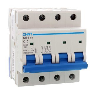 Chint NB1-63 Interruttore Magnetotermico 4P 10A 6kA Curva C 4 Moduli DIN