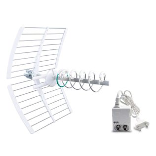Kit Antenna TV Digitale Terrestre Fracarro KIT 15 5G T2 Antenna ELIKA PRO 700 C e Alimentatore, 217978