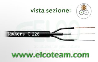 Cavo videocontrollo 1x75Ω + 2x0,50mm Tasker C226