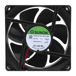 Sunon EE80251BX-000U-A99 Ventilatore 80x80x25 12VDC Cuscinetto 76,5m3/h