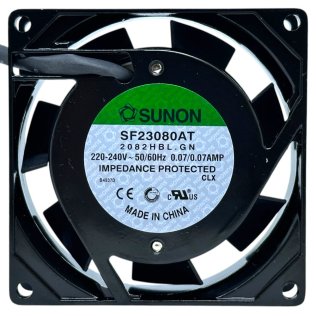 Sunon SF23080AT2082HBL.GN | Ventilatore Assiale 230 V/AC 30.57 m³/h (L x L x A) 80 x 80 x 25 mm | Su Cuscinetto a sfere | Corpo in Alluminio
