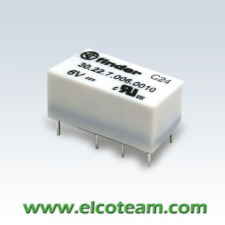 Finder 30.22.7.005.0000 Mini Relay Dual in Line Coil Sensitive 5 VDC