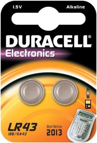 DURACELL LR43 stack - 2 piece pack