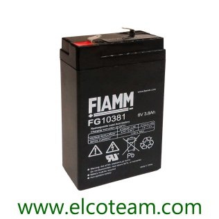 Fiamm FG10381 Batteria Ermetica al piombo 6V 3,8 Ah 